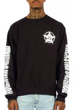 Keve Black/White Graphic Crewneck Sweatshirt