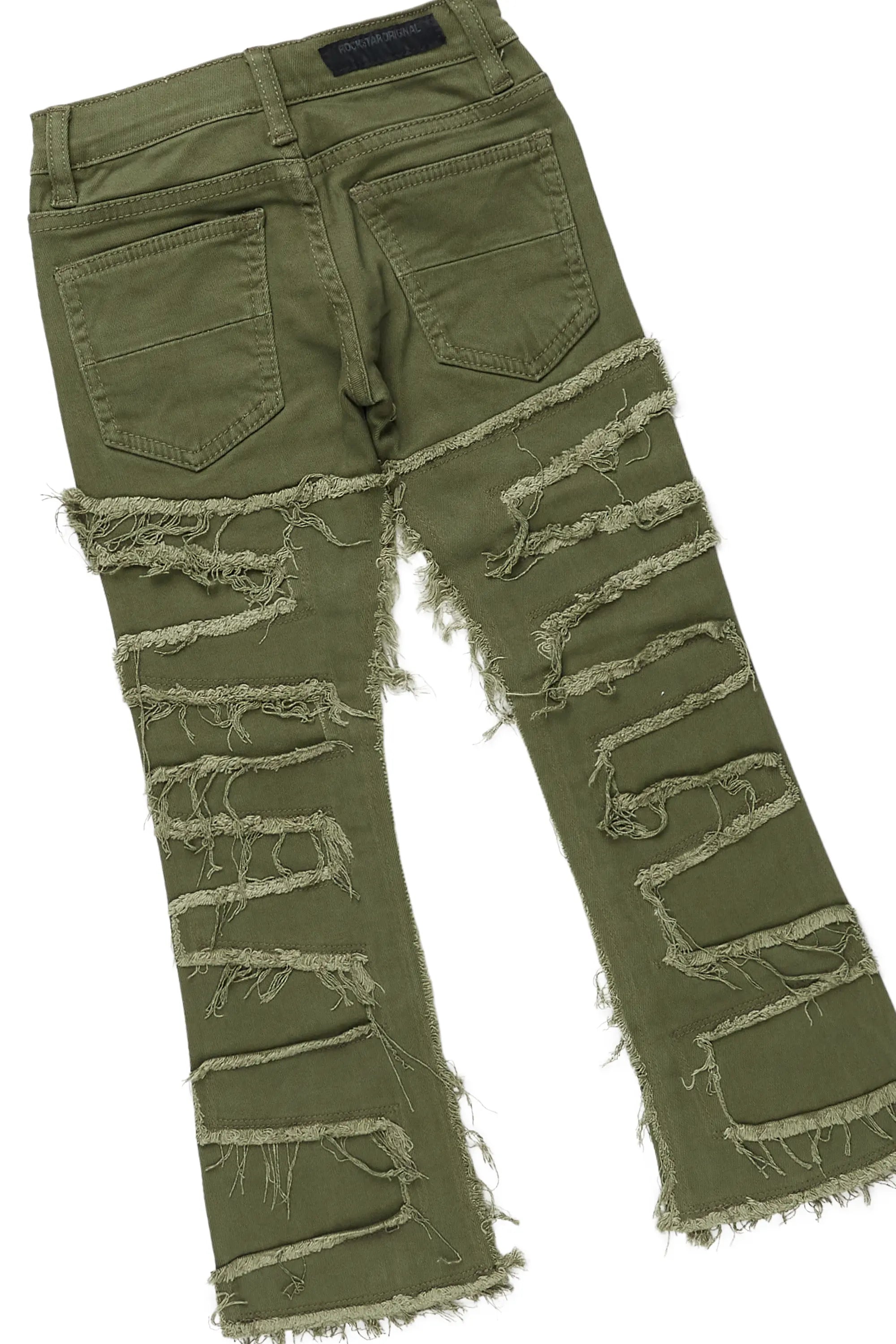 Boys Beau Green Hoodie/Stacked Flare Jean Set