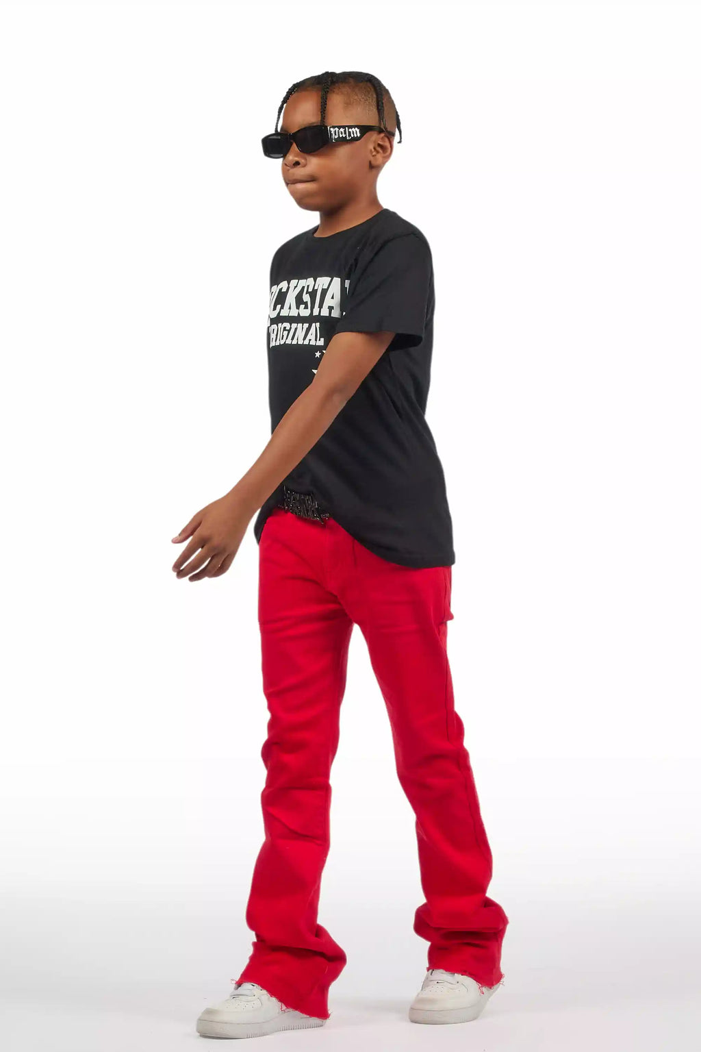 Boys Dag Red Stacked Flare Jean