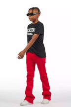 Boys Dag Red Stacked Flare Jean