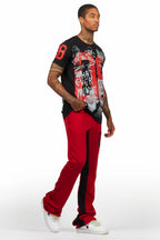 Grill Black T-Shirt/Baggy Stacked Pant Set