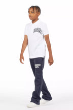 Boys Alpine Navy Stacked Trackpant