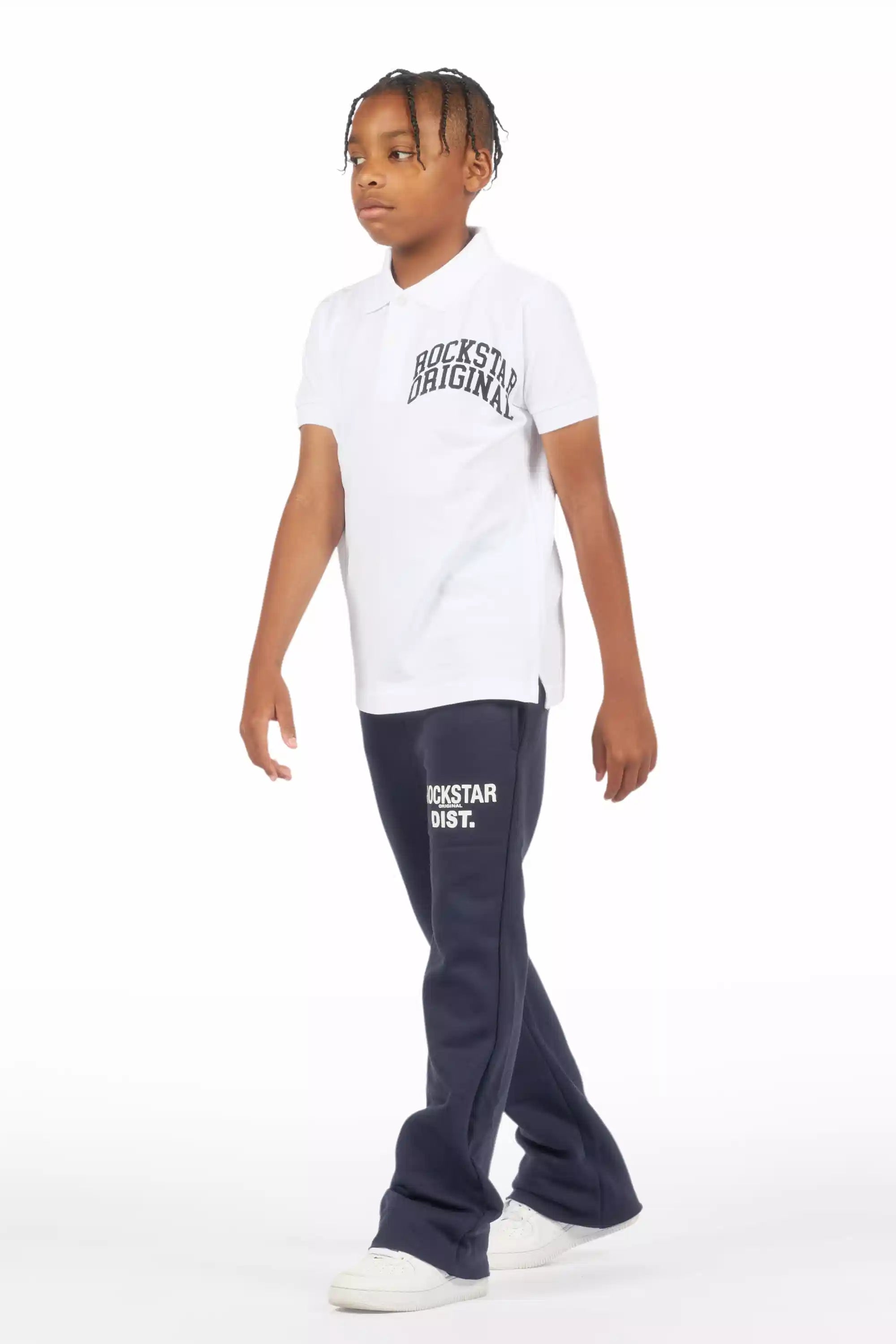 Boys Alpine Navy Stacked Trackpant