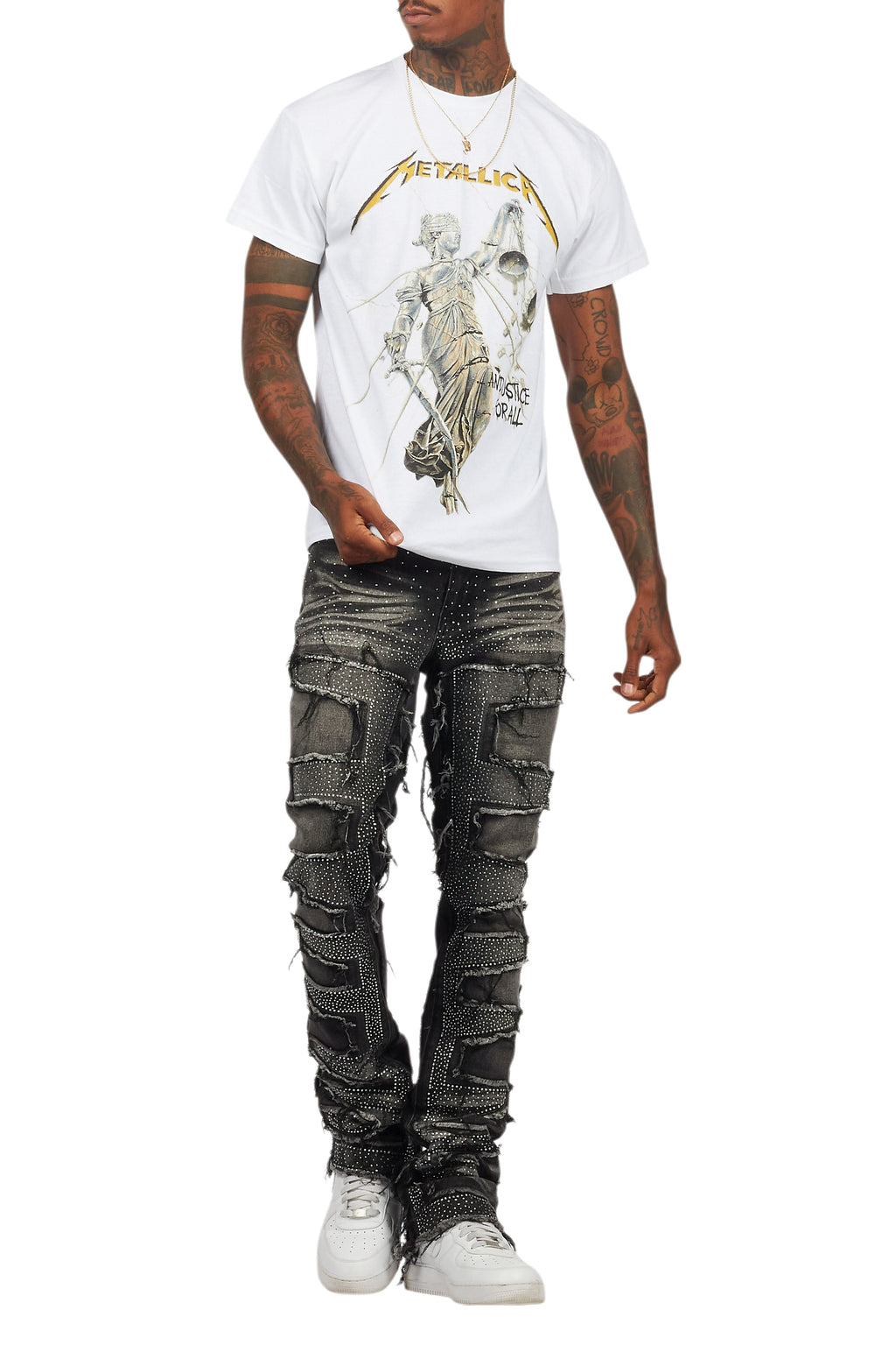 Metallica Justice For All White/Black Graphic T-Shirt