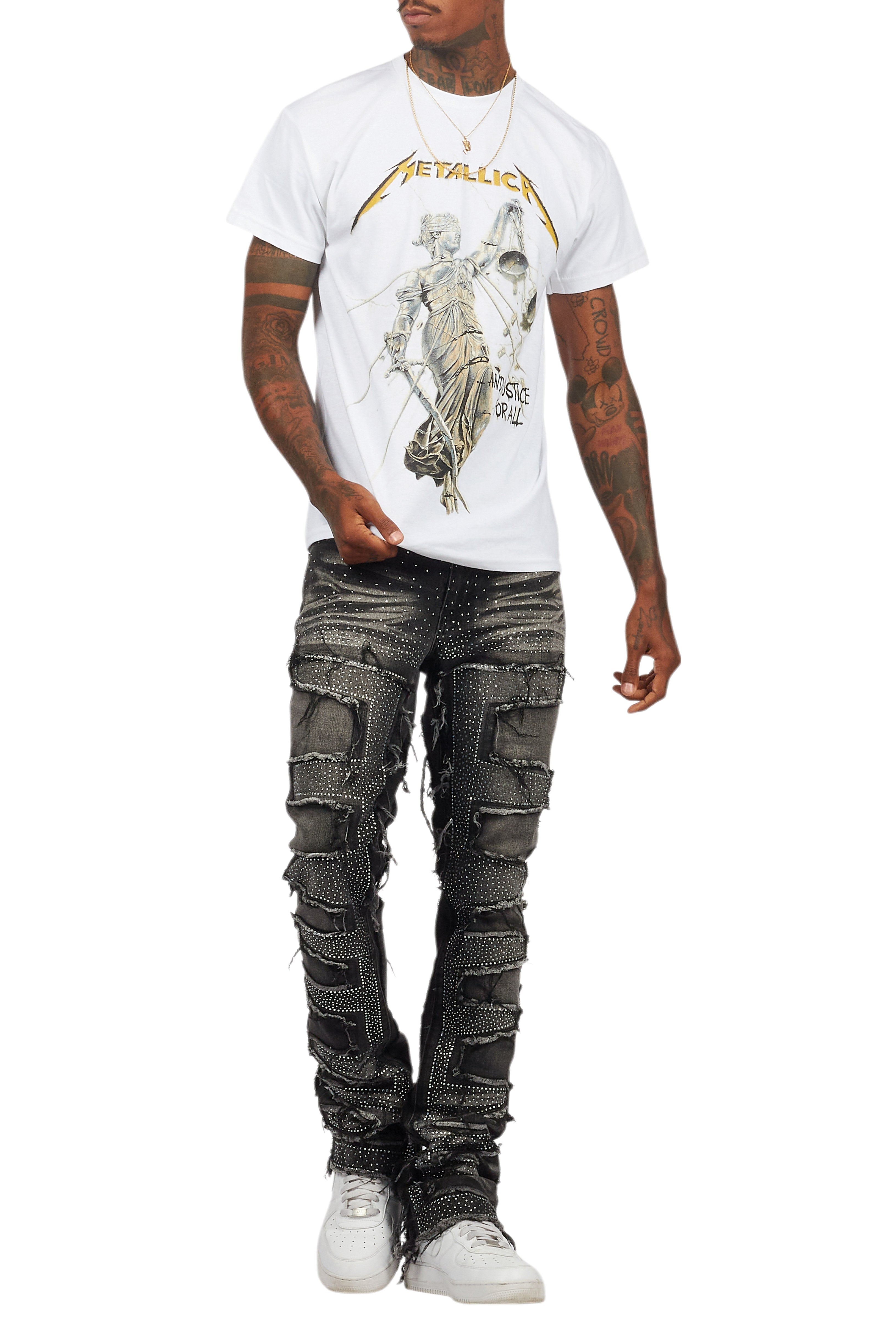 Metallica Justice For All White/Black Graphic T-Shirt