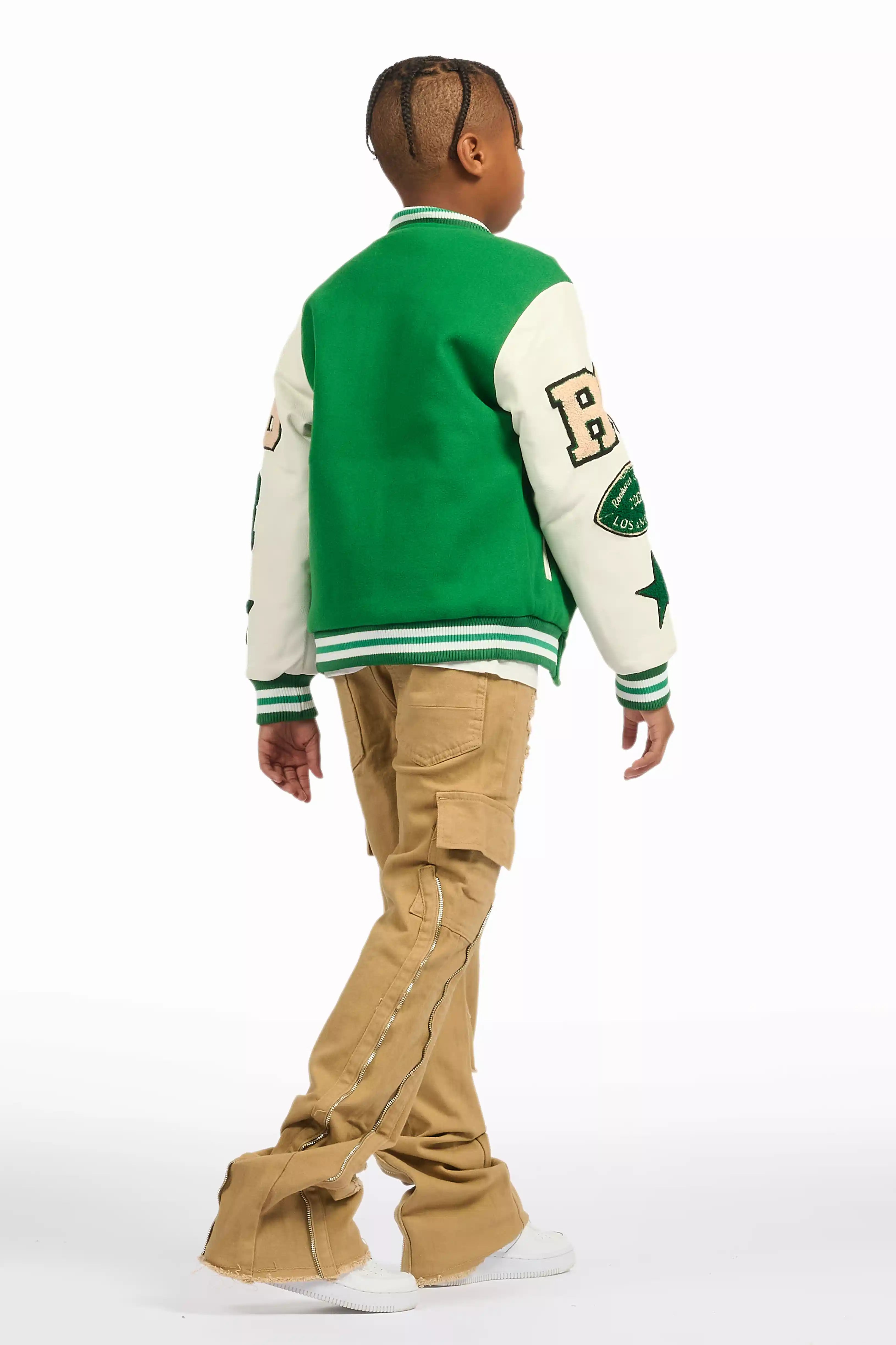 Boys Hutch Beige Stacked Flare Jean