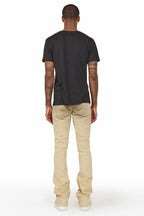 Bree Khaki/Black Stacked Flare Jean