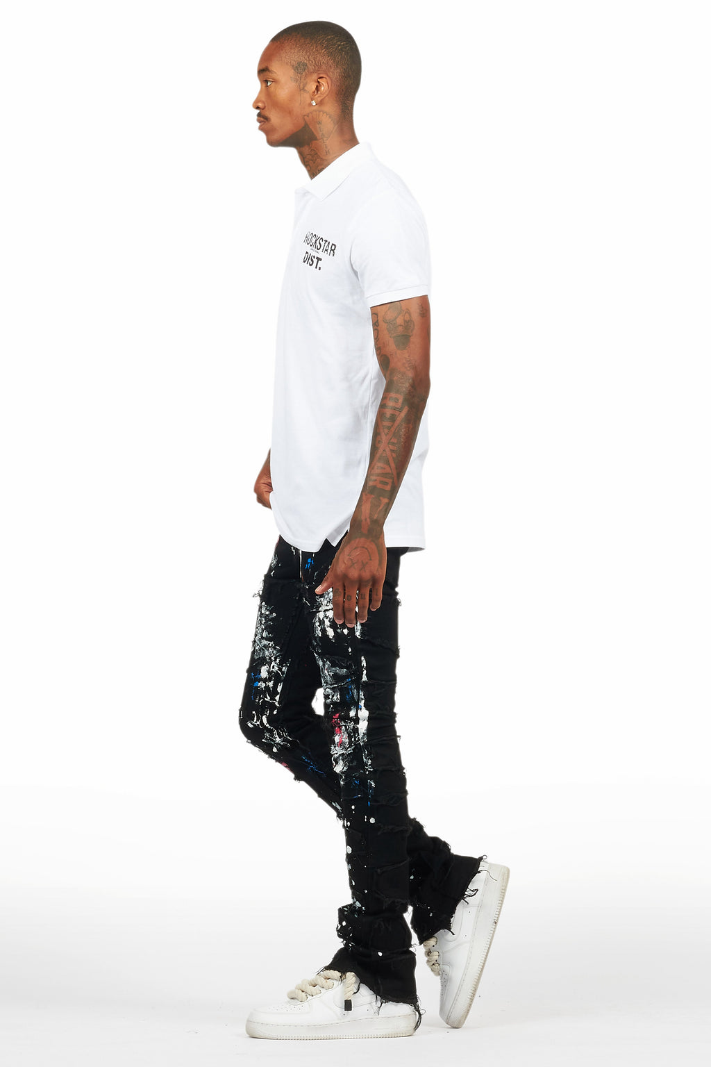 Dallin Black Painter Stacked Flare Jean