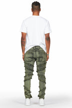 Ebrill Green Patchwork Skinny Fit Jean