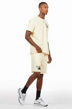 Lake Beige Graphic T-Shirt/Short Set