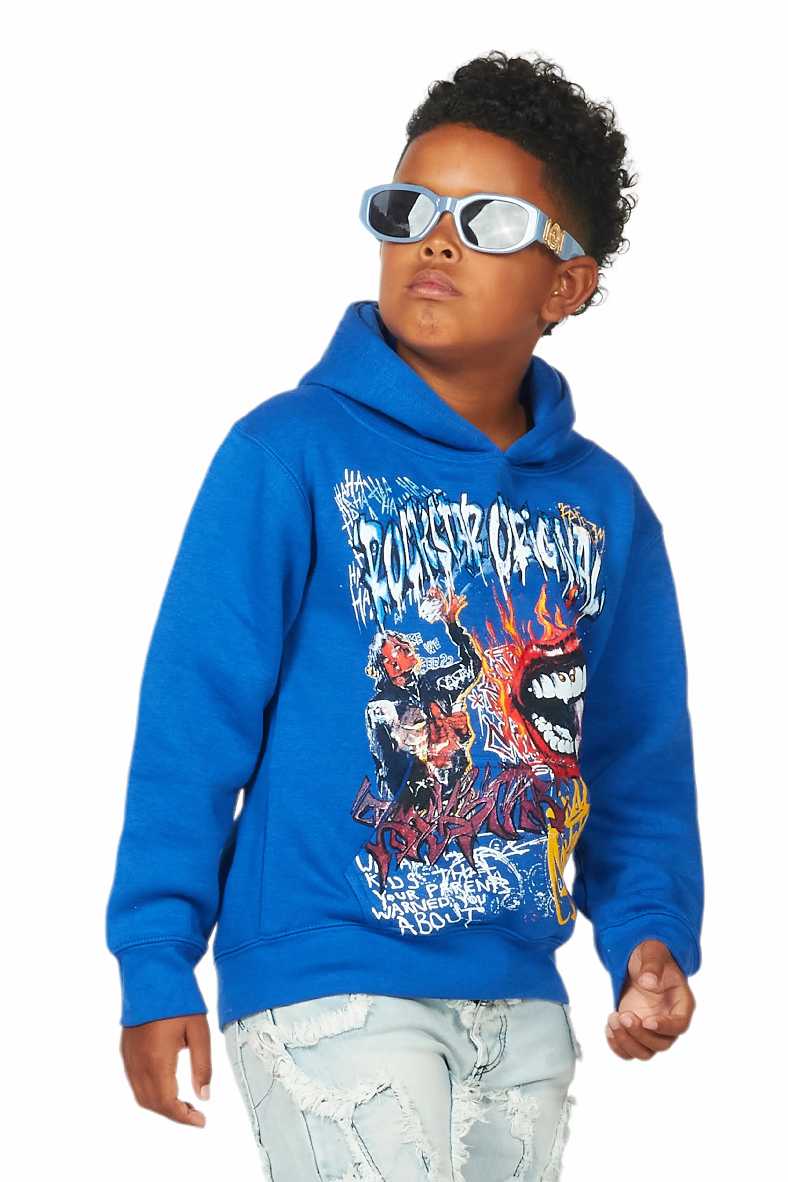 Boys Yooz Royal Graphic Hoodie