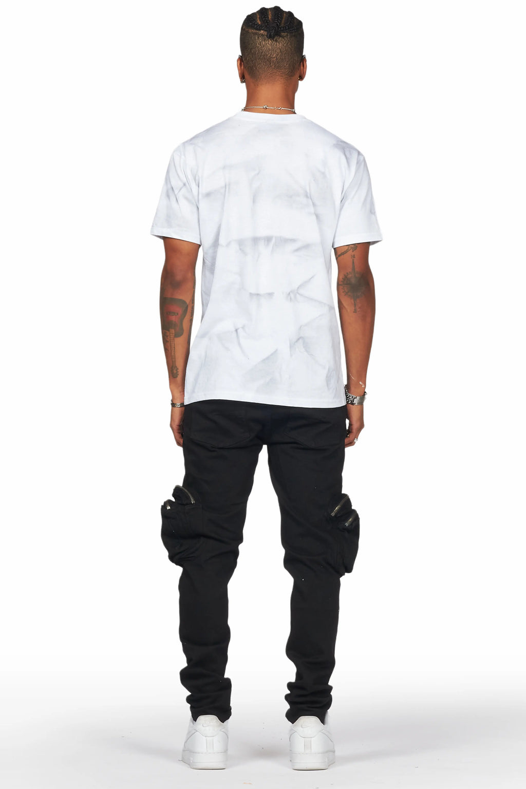 Garren Black Skinny Fit Cargo Jean