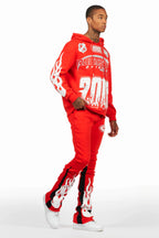 Amos Red/White Hoodie/Stacked Flare Track Set