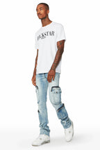 Sutton Blue Stacked Flare Jean