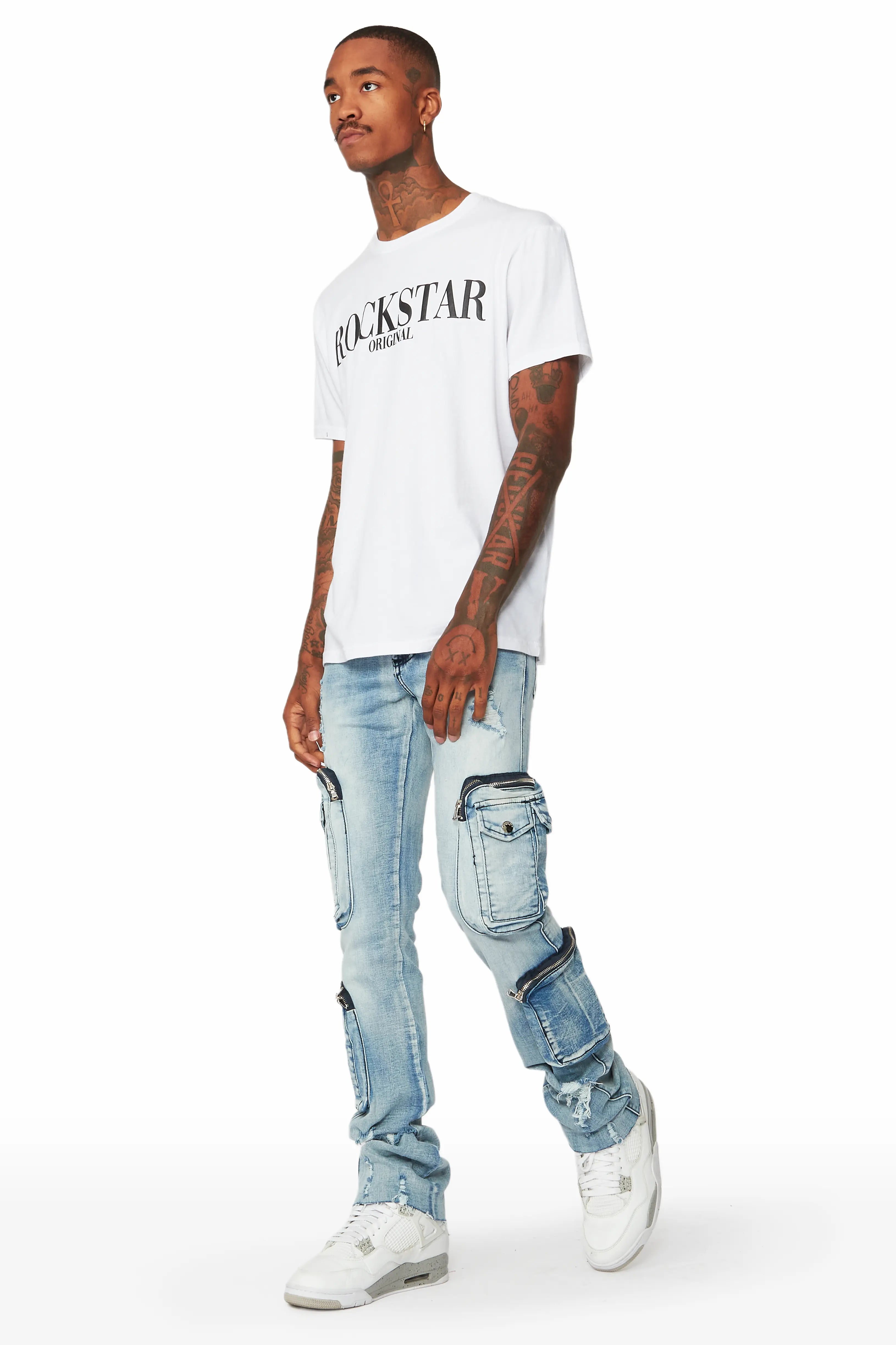 Sutton Blue Stacked Flare Jean