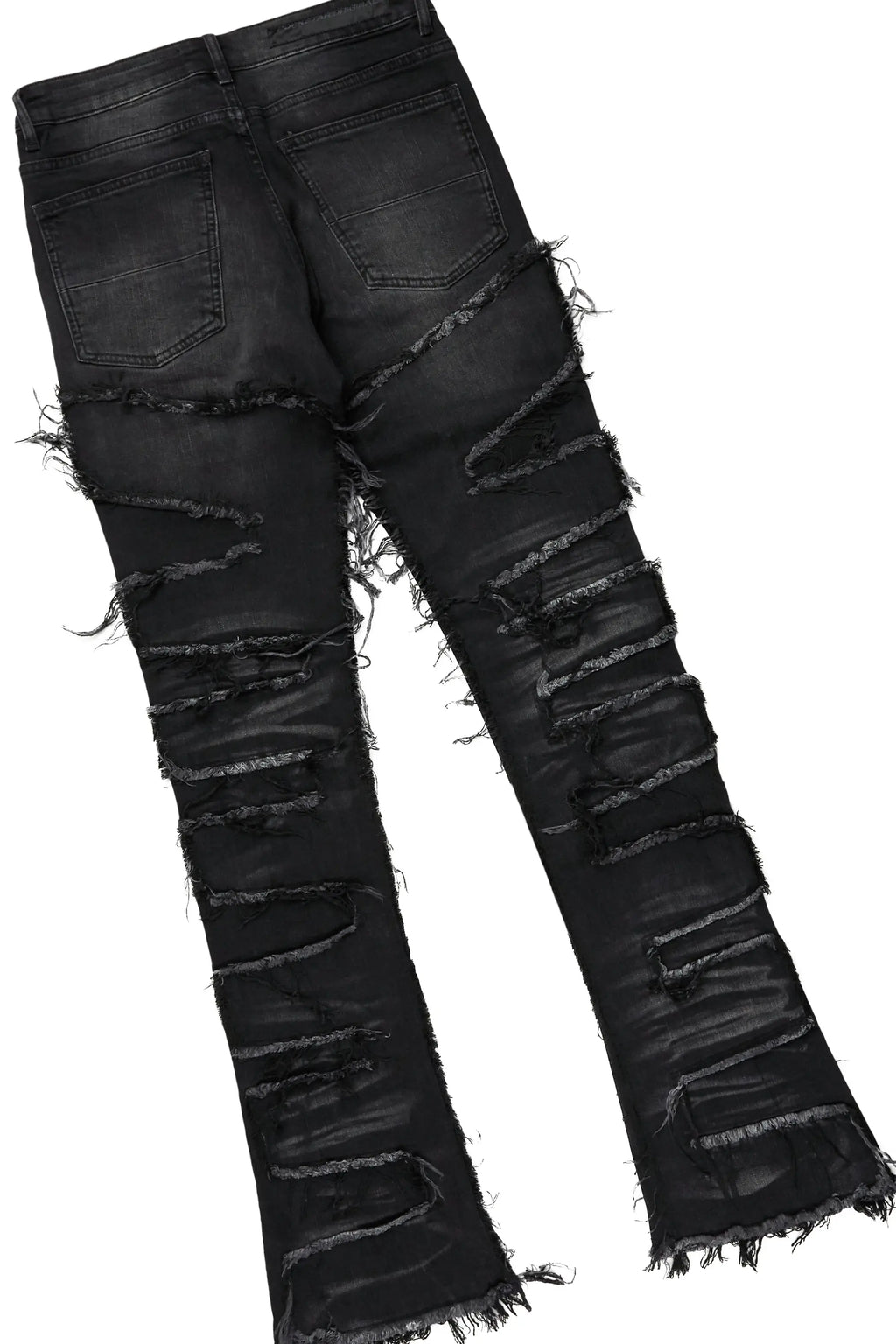 Grill Black Oversized T-Shirt & Shake Stacked Flare Jean Bundle