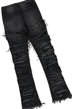 Grill Black Oversized T-Shirt & Shake Stacked Flare Jean Bundle