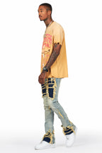 Fateh Light Blue Stacked Flare Jean