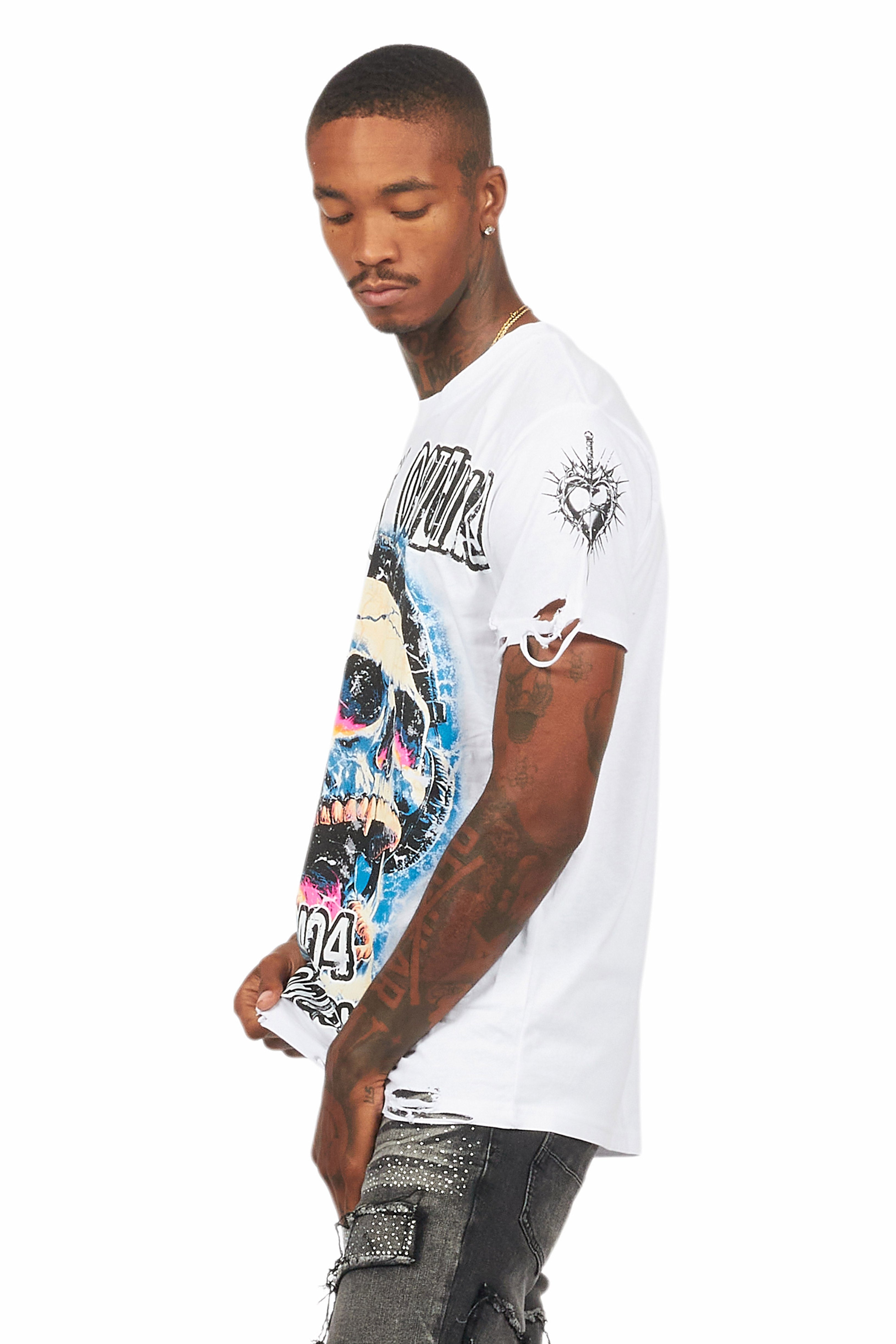 Amare White Graphic T-Shirt