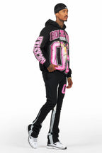Fields Black/Pink Stacked Flare Hoodie Track Set