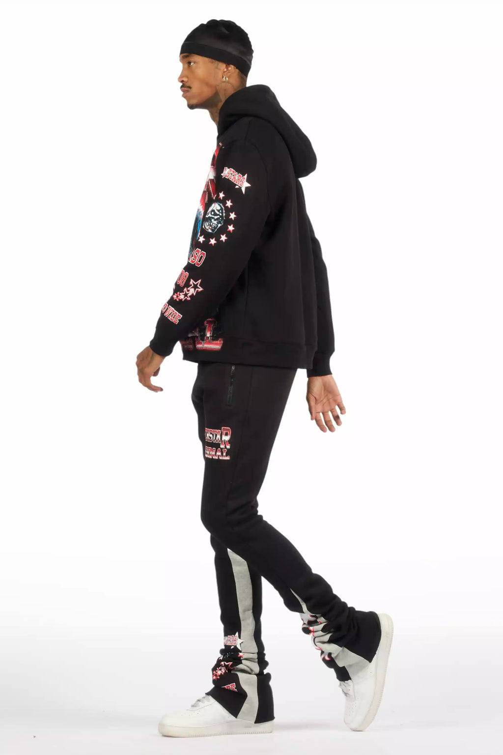 Marxe Black/Red Hoodie/Super Stacked Track Set