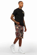 Lake Black/Beige T-Shirt/Tapestry Short Set