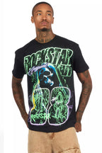 Kruz Black/Green Oversized Graphic T-Shirt