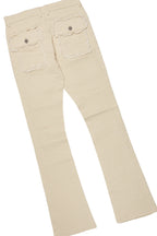 Omer Beige Hoodie/Stacked Flare Cargo Jean Bundle