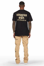 Radko Khaki Stacked Flare Cargo Pants