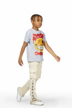 Boys Sylo Beige Stacked Flare Jean