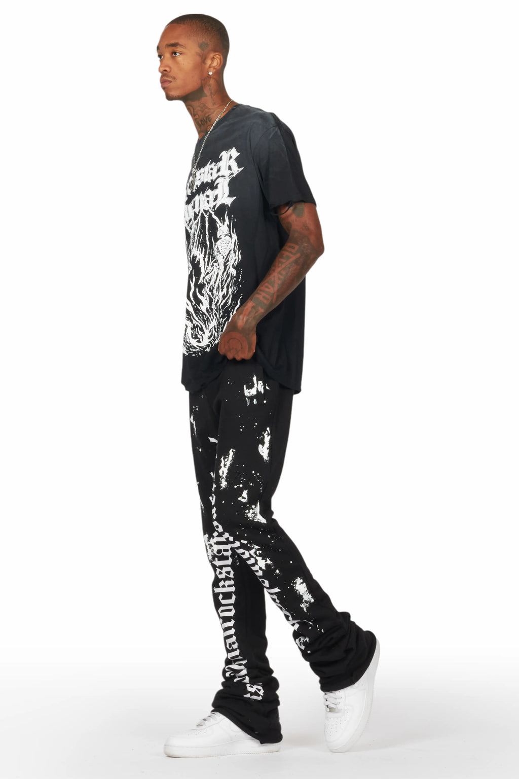 Galvin Black Oversized Graphic T-Shirt