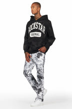 Member Black Patchwork Graphic Hoodie