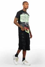 Beno Black T-Shirt/Denim Short Set