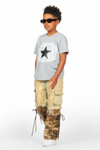 Boys Baatar Blue/Brown Camo Baggy Fit Jean