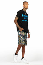 Tappy Black/Multi T-Shirt Short Set