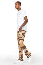 Rabi Camo Brown Knitted Mohair Pants