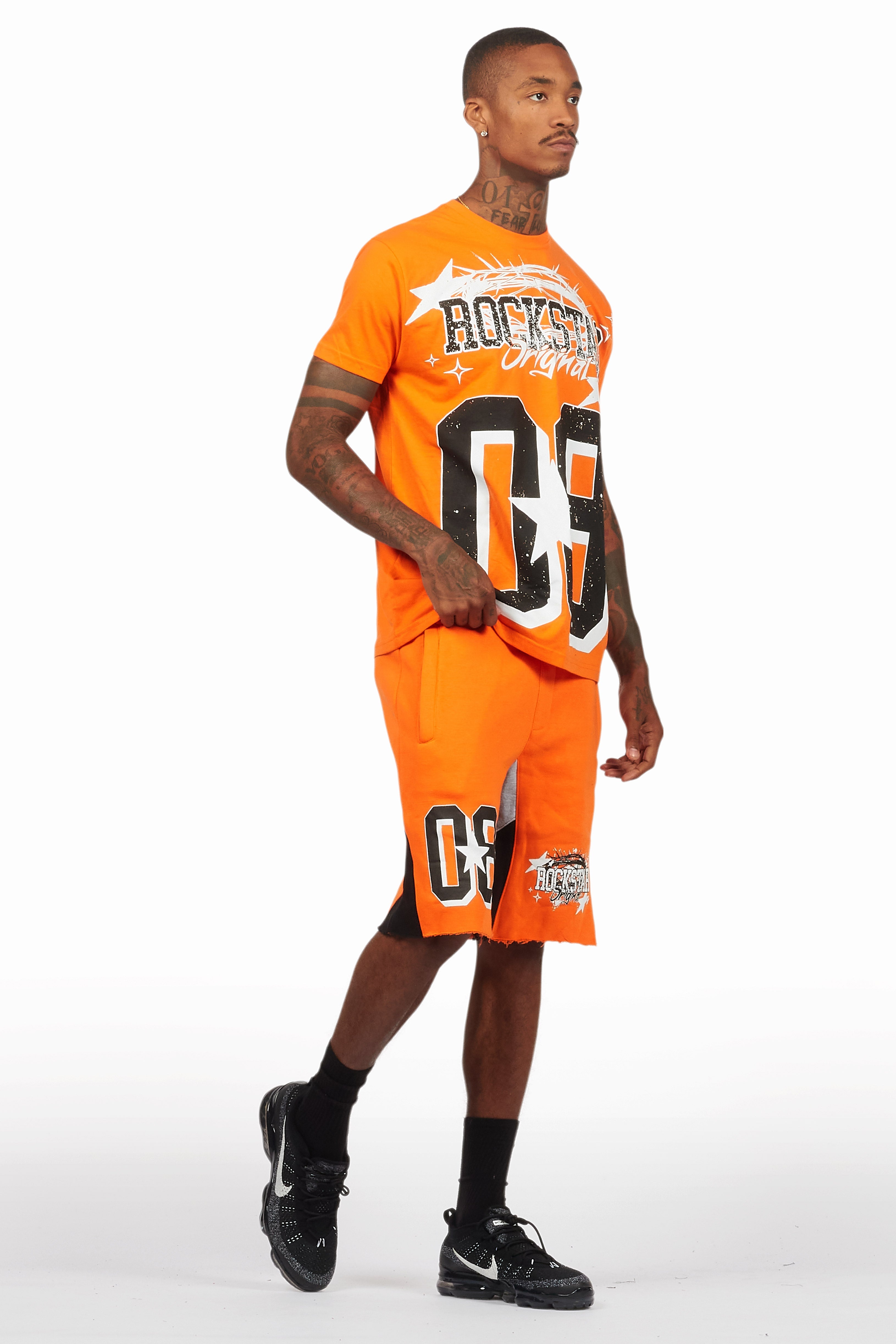 Allstar Orange/Black T-Shirt Short Set