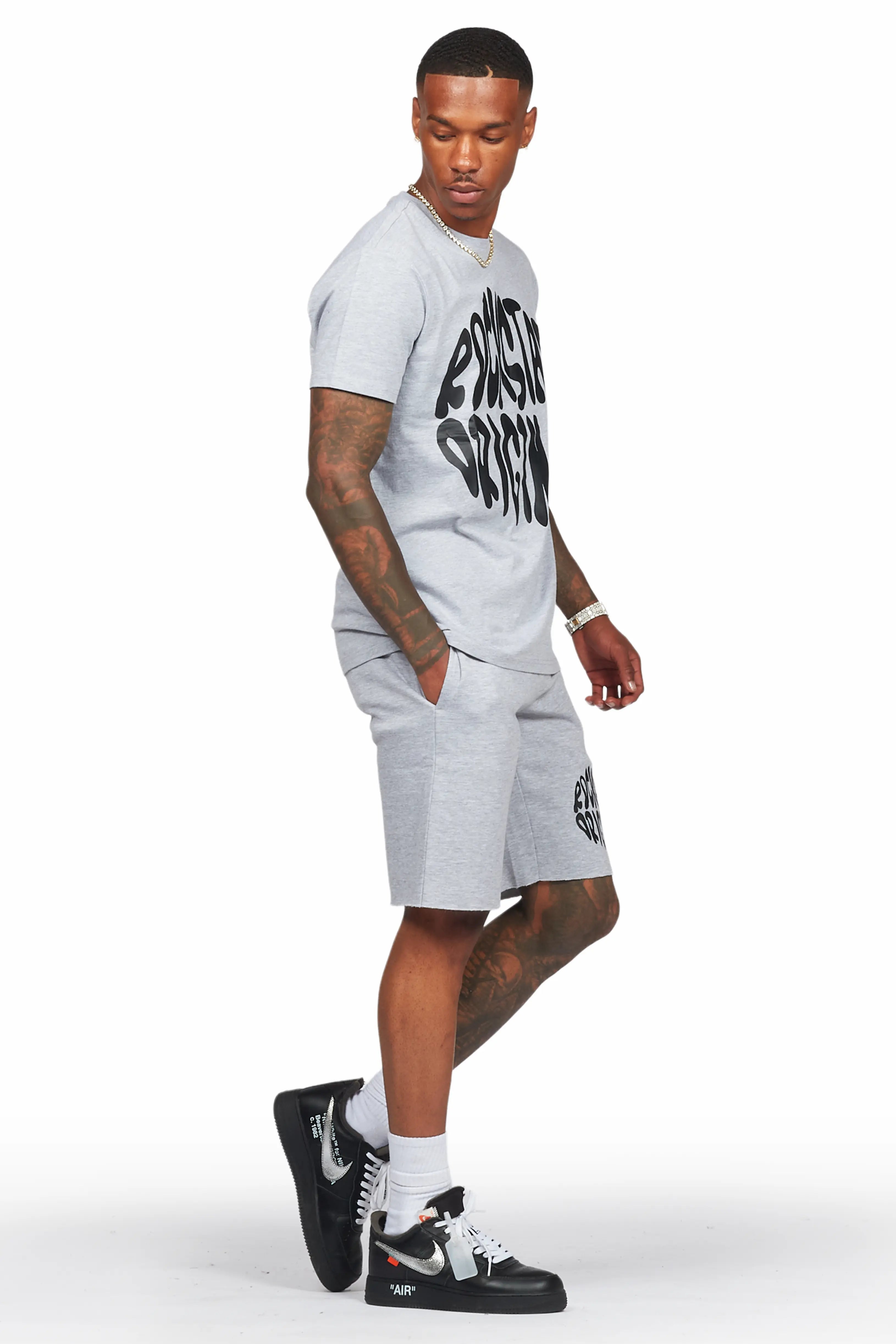 Thierry Heather Grey T-Shirt/Short Set