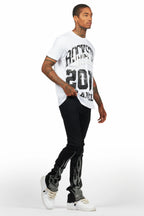 Samba Black Rhinestone Stacked Flare Jean