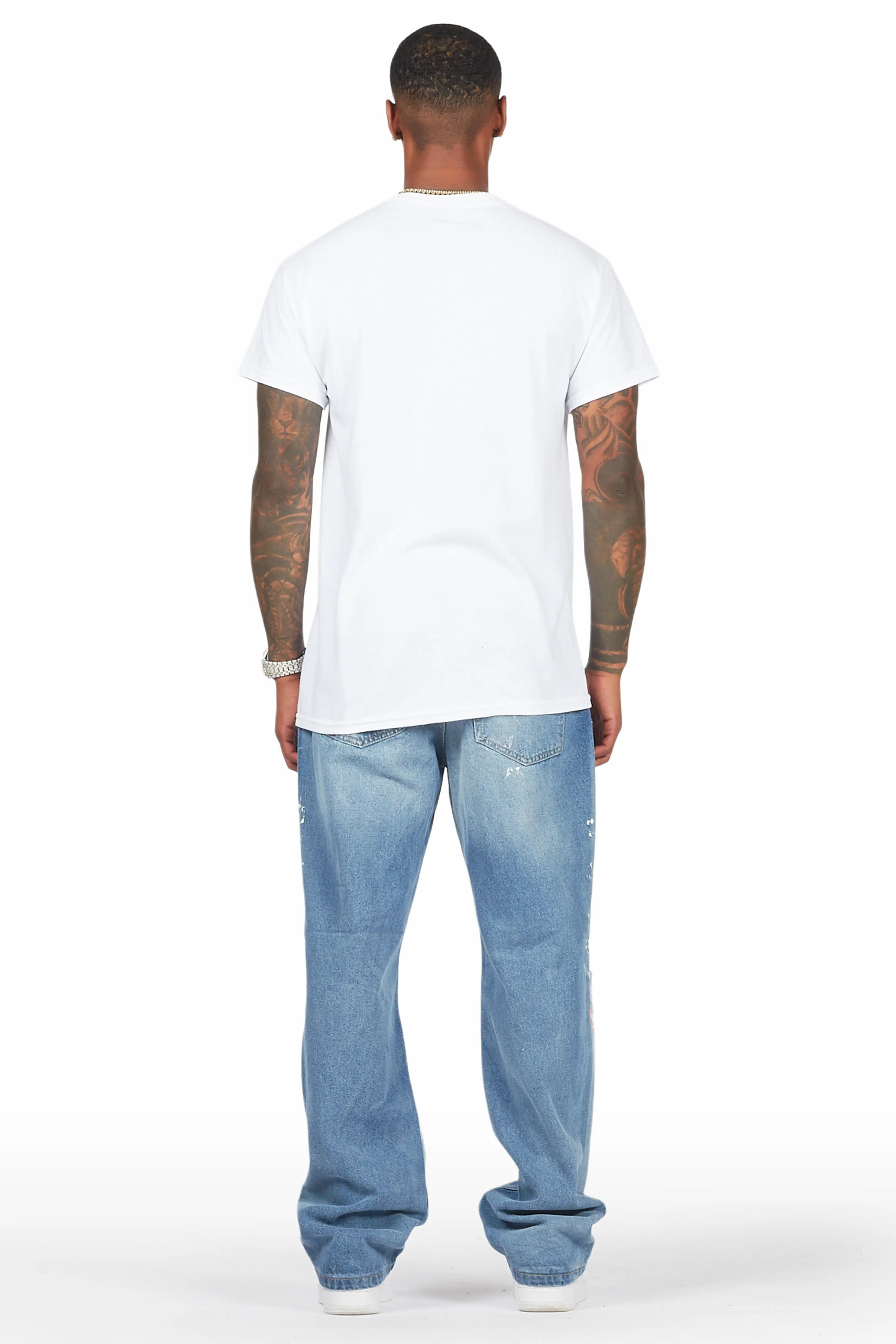 Zasha Indigo Painter Baggy Jean