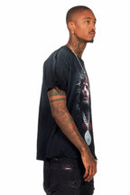 Amina Black Oversized Graphic T-Shirt