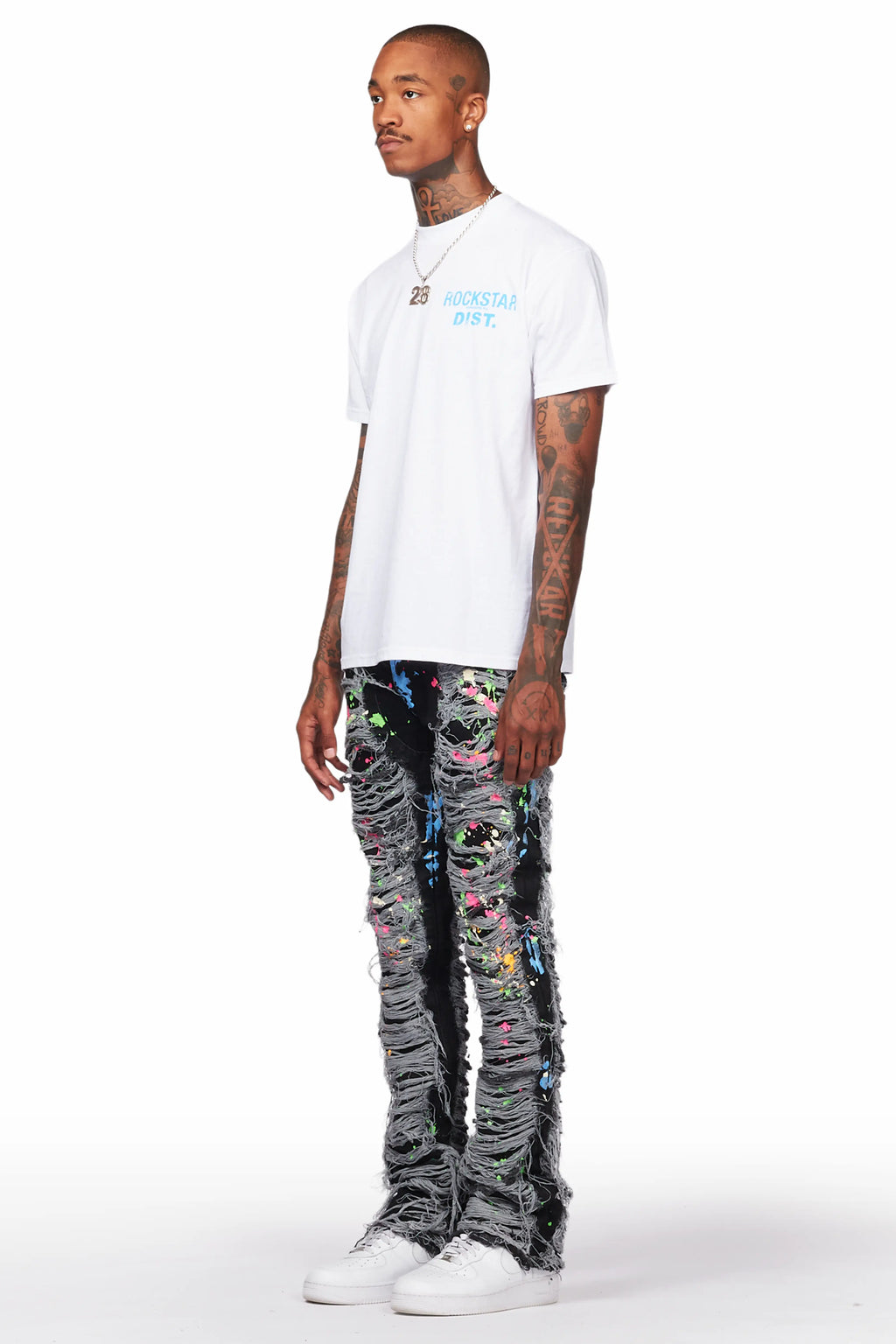 Leigh Black Painter Stacked Flare Jean