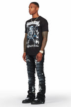 Garson Black Painter Stacked Flare Jean