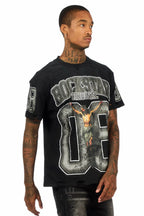 Fields Black/Grey Oversized Graphic T-Shirt