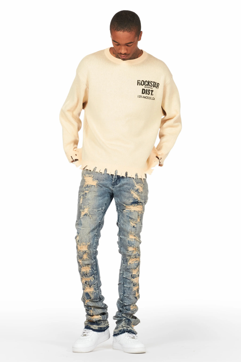 Mercol Blue Stacked Flare Jean