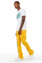 Jaco Yellow Stacked Flare Pant