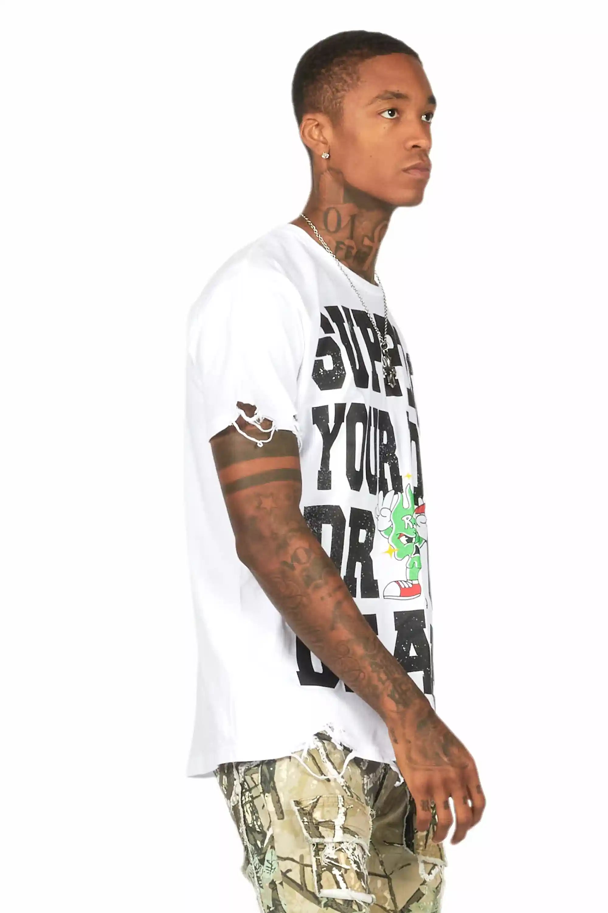 Tarl White Oversized Graphic T-Shirt