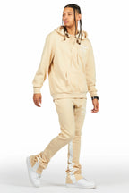 Briggs Beige Hoodie/Super Stacked Flare Track Set