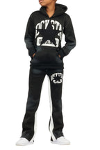 Boys Mallor Black/White Stacked Hoodie Track Set