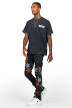 StarLane Black Stacked Flare Jean